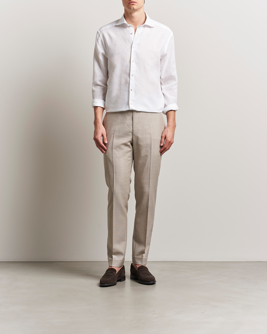 Hombres | Camisas | Stenströms | 1899 Linen Shirt White