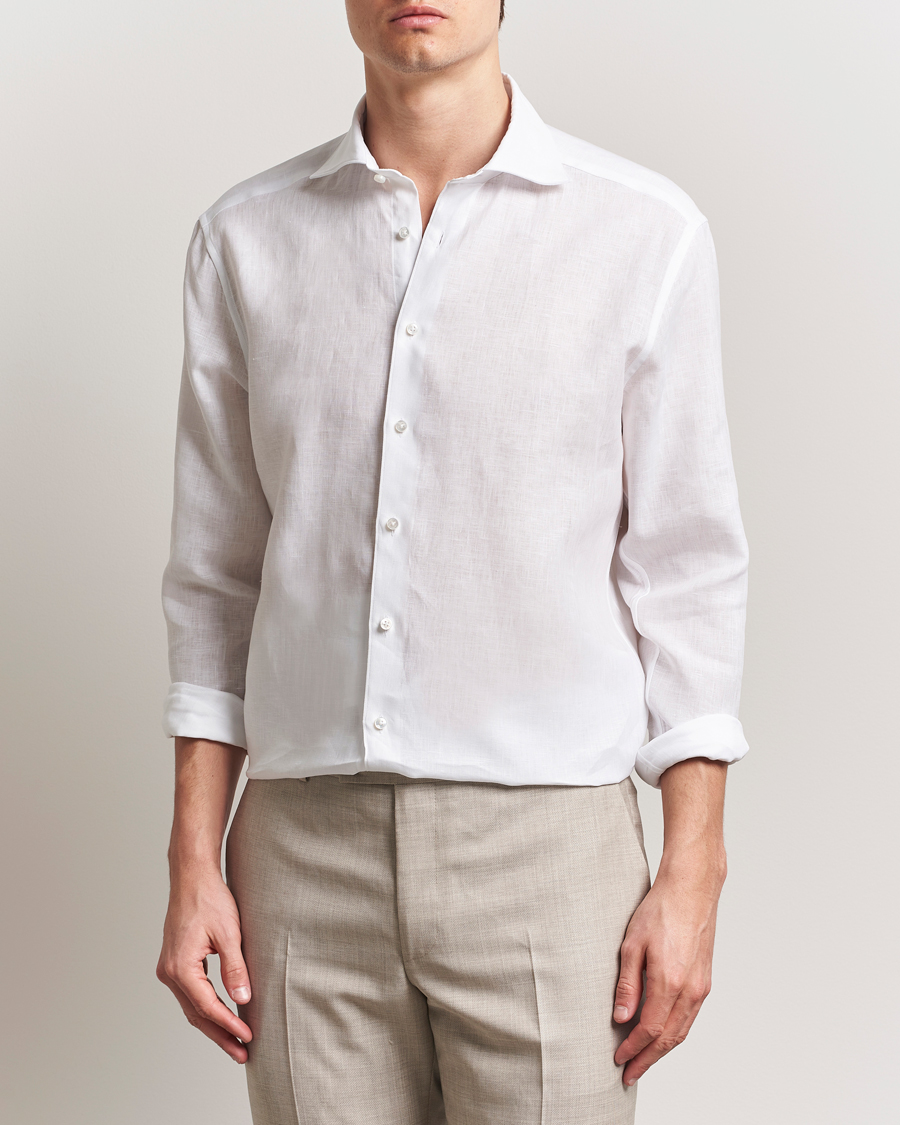 Hombres | Camisas | Stenströms | 1899 Linen Shirt White