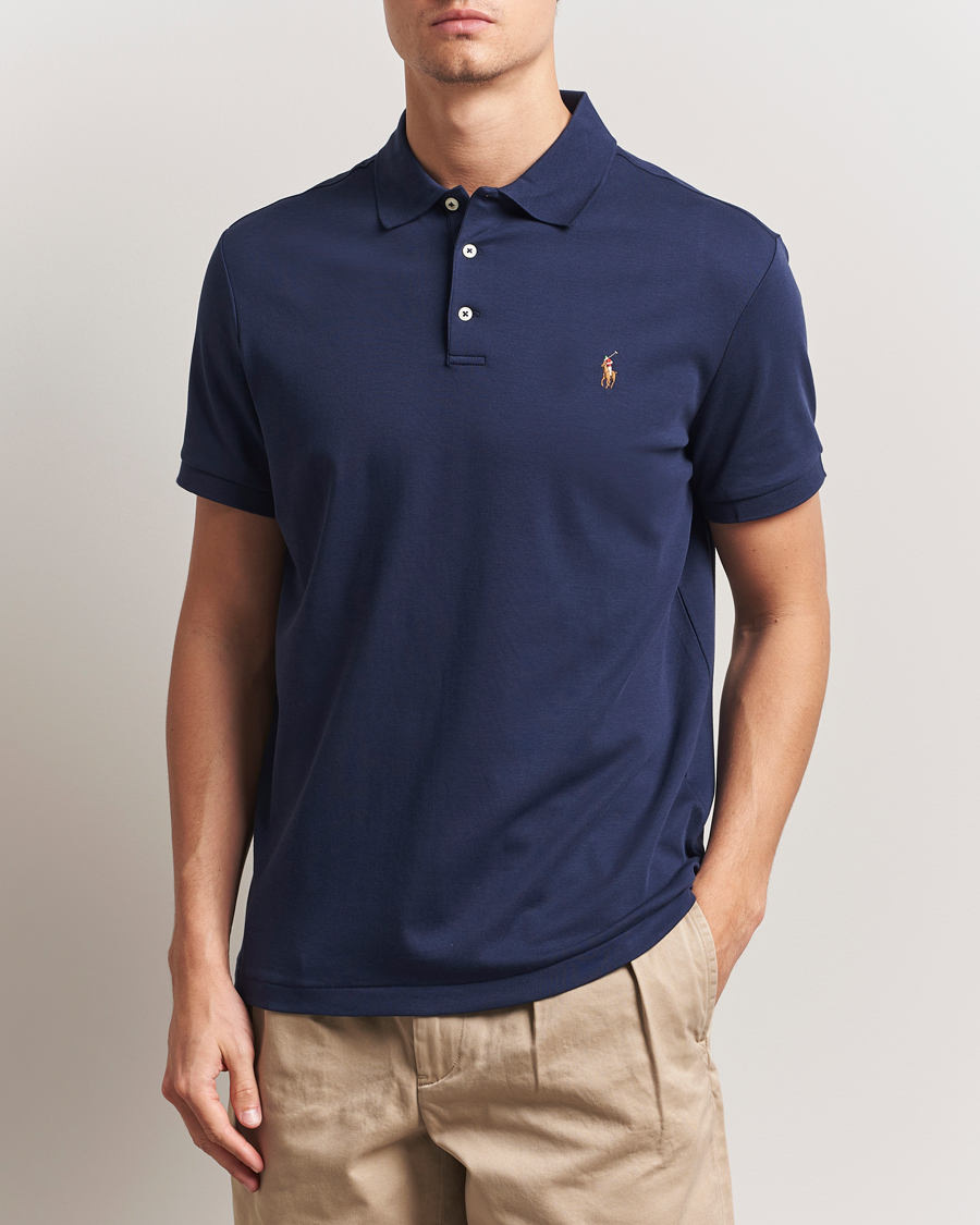 Hombres | Polos | Polo Ralph Lauren | Custom Slim Fit Cotton Polo Refined Navy