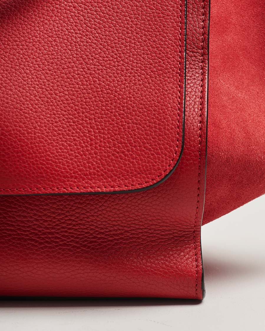 Hombres | Celine Pre-Owned Trapeze Leather Suede Handbag Red Medium | Celine Pre-Owned | Trapeze Leather Suede Handbag Red Medium