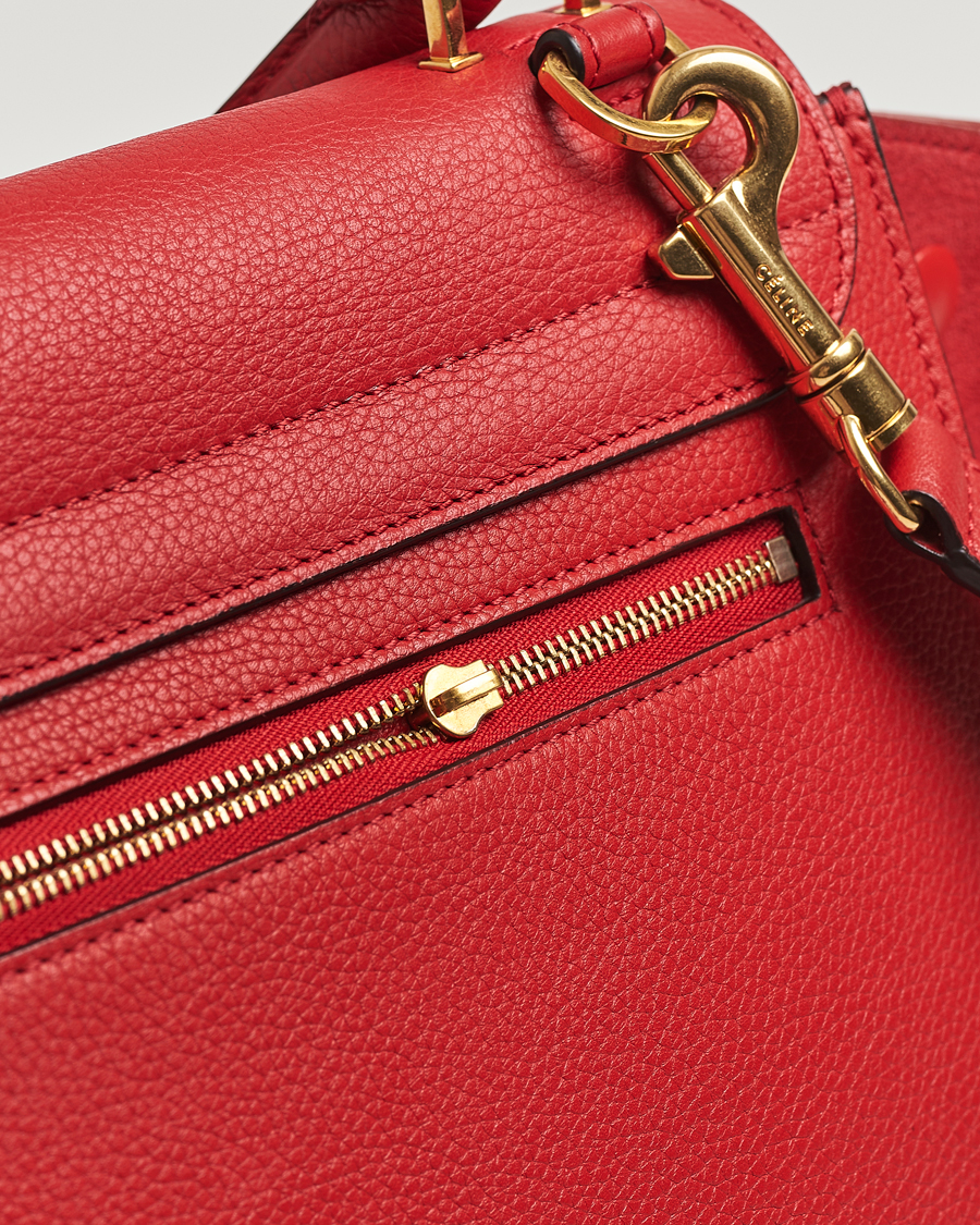 Hombres | Celine Pre-Owned Trapeze Leather Suede Handbag Red Medium | Celine Pre-Owned | Trapeze Leather Suede Handbag Red Medium