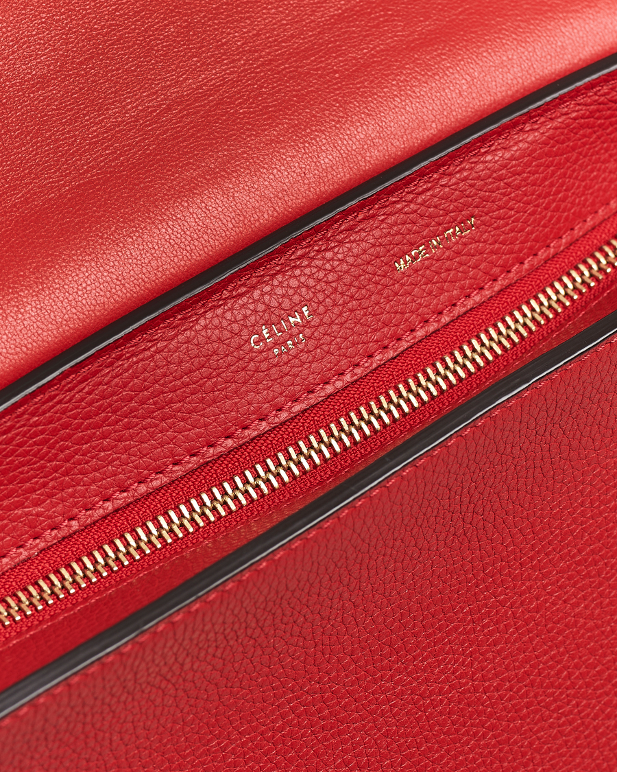 Hombres | Celine Pre-Owned Trapeze Leather Suede Handbag Red Medium | Celine Pre-Owned | Trapeze Leather Suede Handbag Red Medium