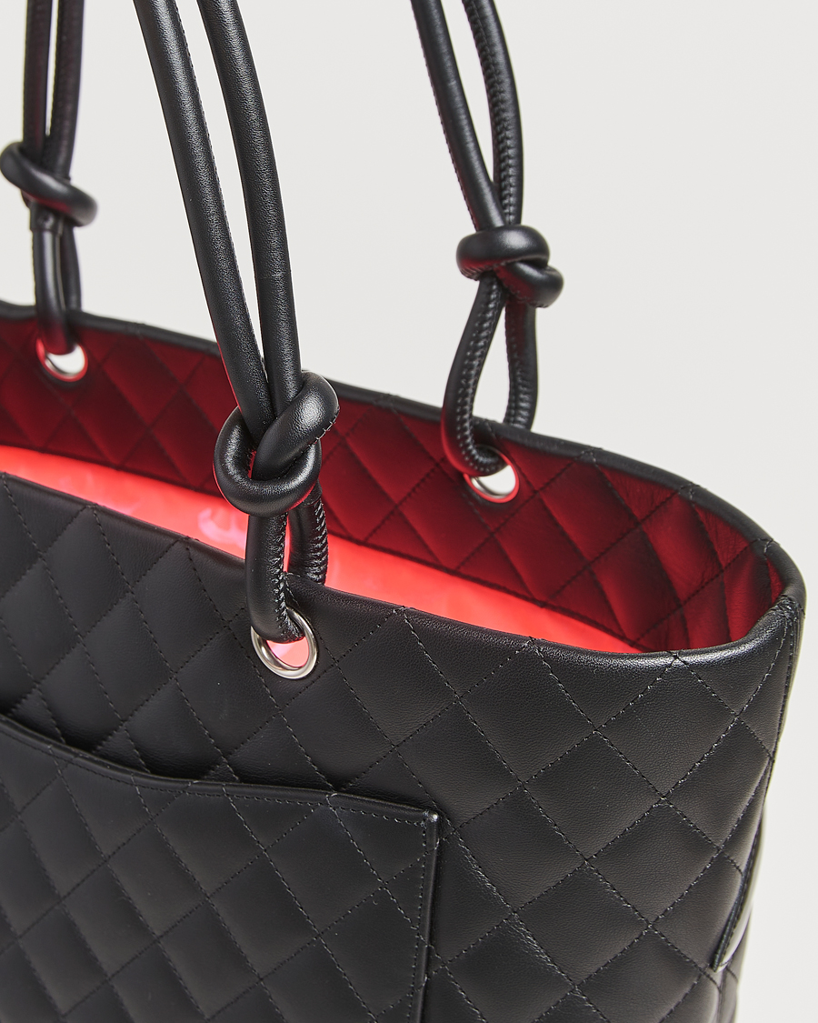 Hombres | Chanel Pre-Owned Cambon Ligne Tote Bag Medium Black | Chanel Pre-Owned | Cambon Ligne Tote Bag Medium Black