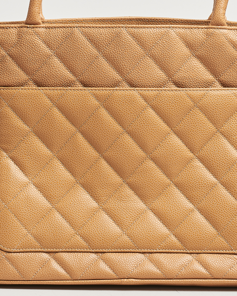 Hombres | Chanel Pre-Owned Medallion Tote Quilted Caviar Beige | Chanel Pre-Owned | Medallion Tote Quilted Caviar Beige