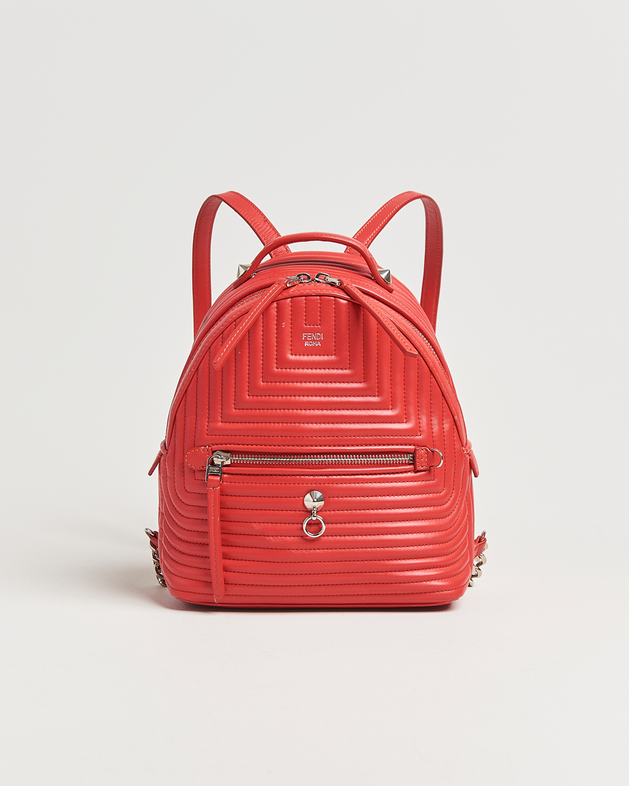 Hombres | Fendi Pre-Owned Calfskin Backpack Red | Fendi Pre-Owned | Calfskin Backpack Red