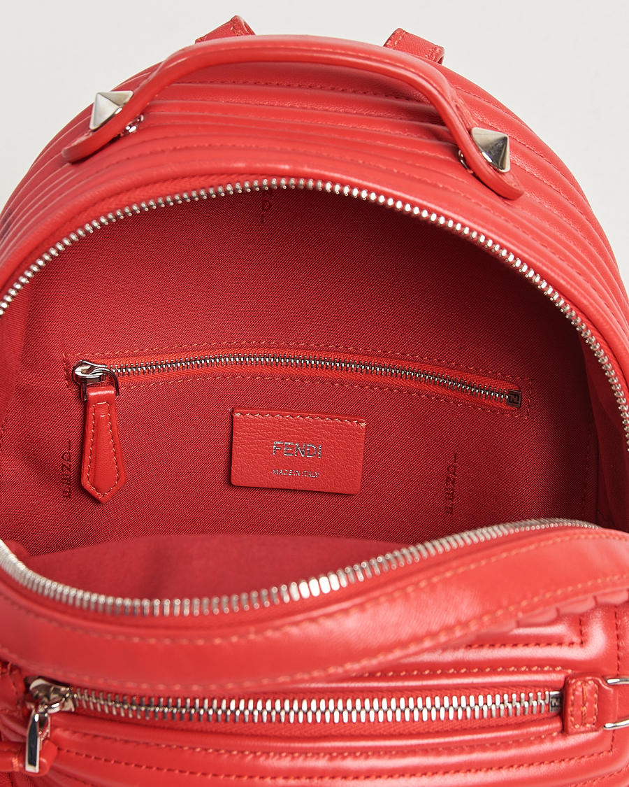 Hombres | Fendi Pre-Owned Calfskin Backpack Red | Fendi Pre-Owned | Calfskin Backpack Red