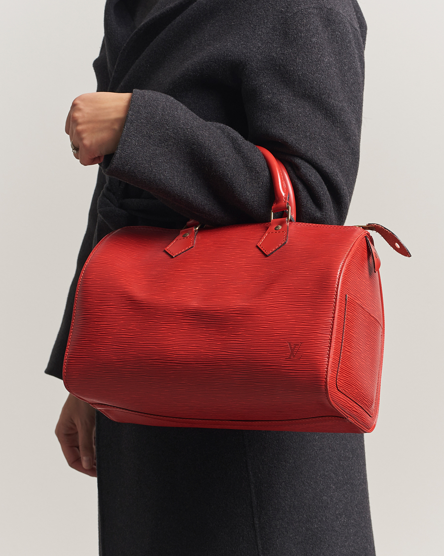 Hombres | Louis Vuitton Pre-Owned Speedy 30 Handbag Epi Leather Red | Louis Vuitton Pre-Owned | Speedy 30 Handbag Epi Leather Red