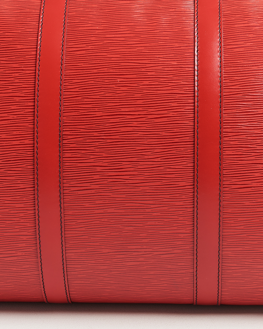 Hombres | Louis Vuitton Pre-Owned Keepall 50 Epi Leather Bag Red | Louis Vuitton Pre-Owned | Keepall 50 Epi Leather Bag Red