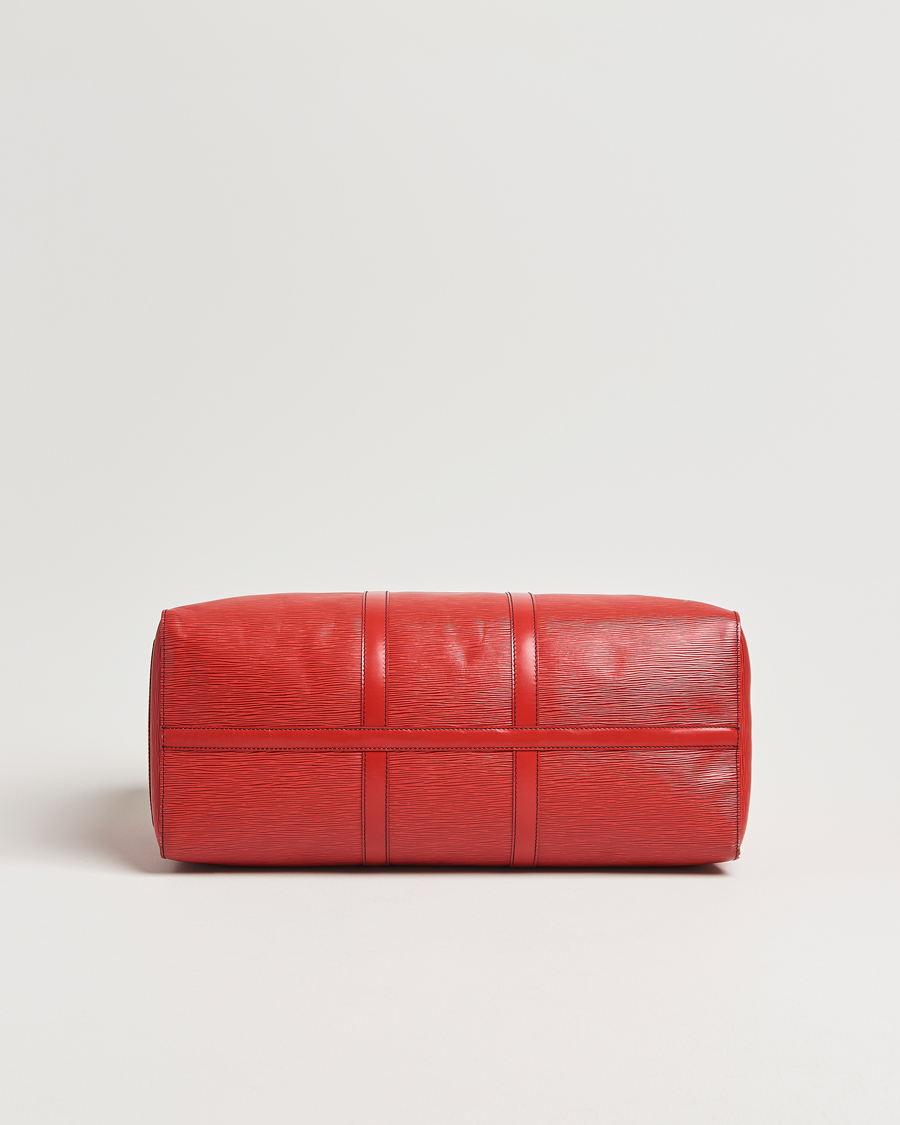 Hombres | Louis Vuitton Pre-Owned Keepall 50 Epi Leather Bag Red | Louis Vuitton Pre-Owned | Keepall 50 Epi Leather Bag Red