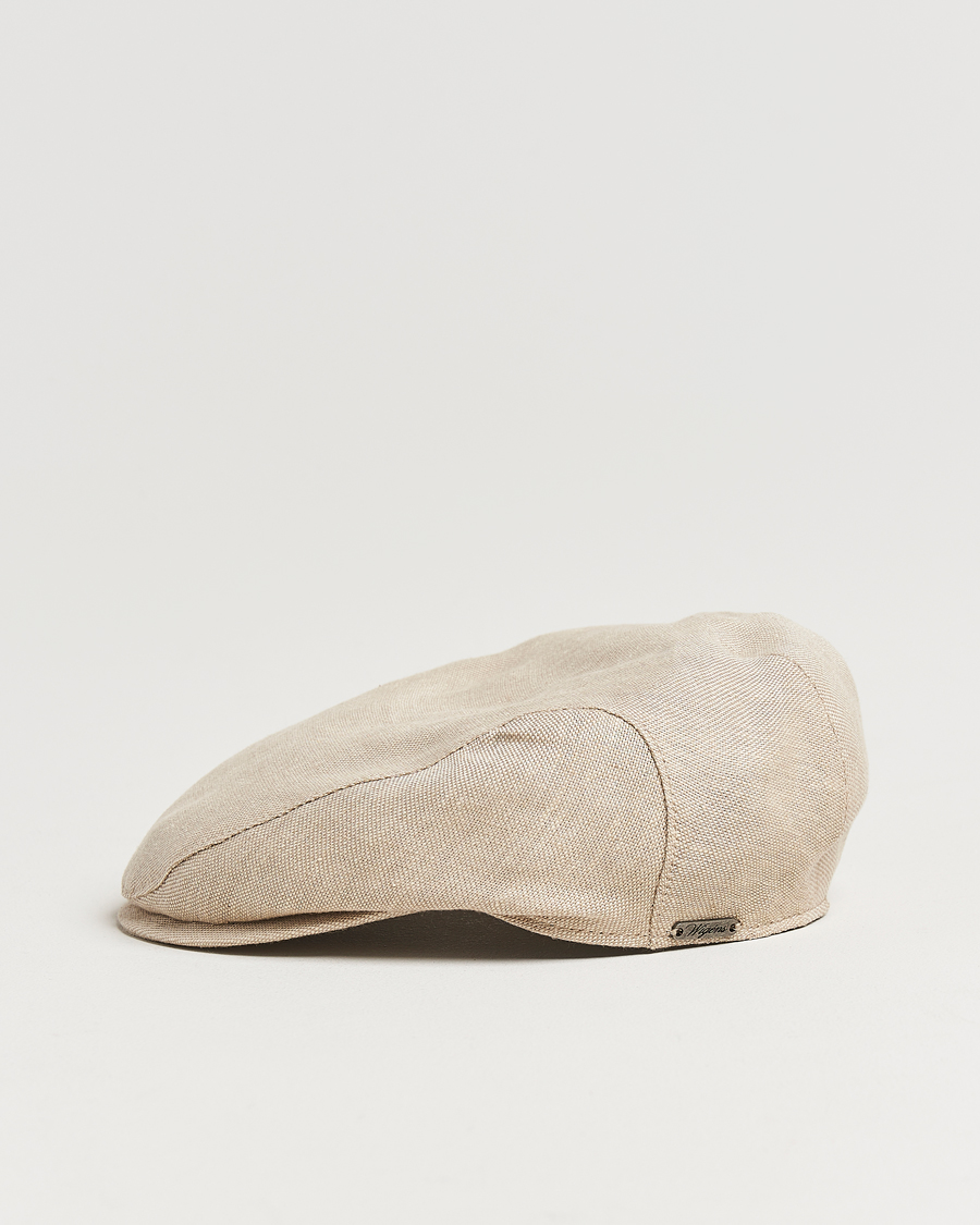 Hombres | Sombreros y gorras | Wigéns | Ivy Slim Hopsack Linen Cap Sand