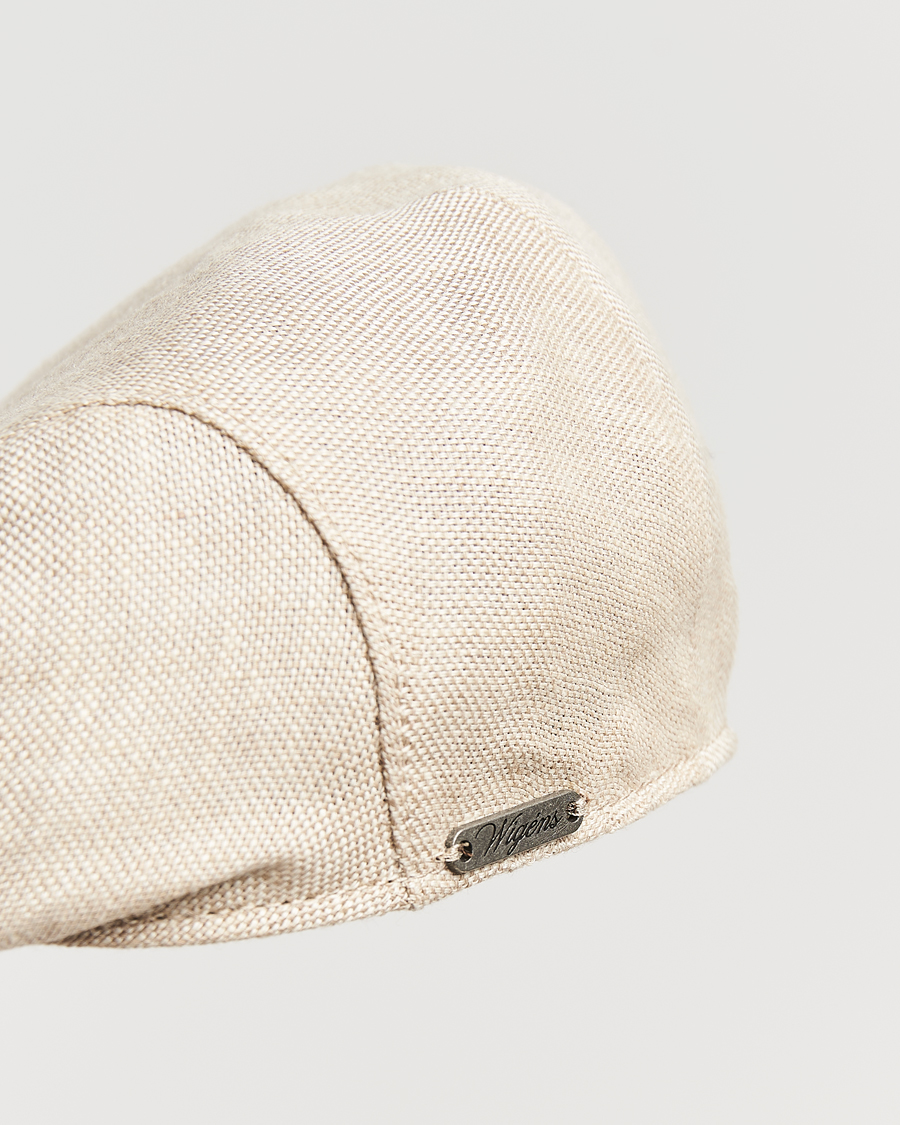 Hombres | Sombreros y gorras | Wigéns | Ivy Slim Hopsack Linen Cap Sand