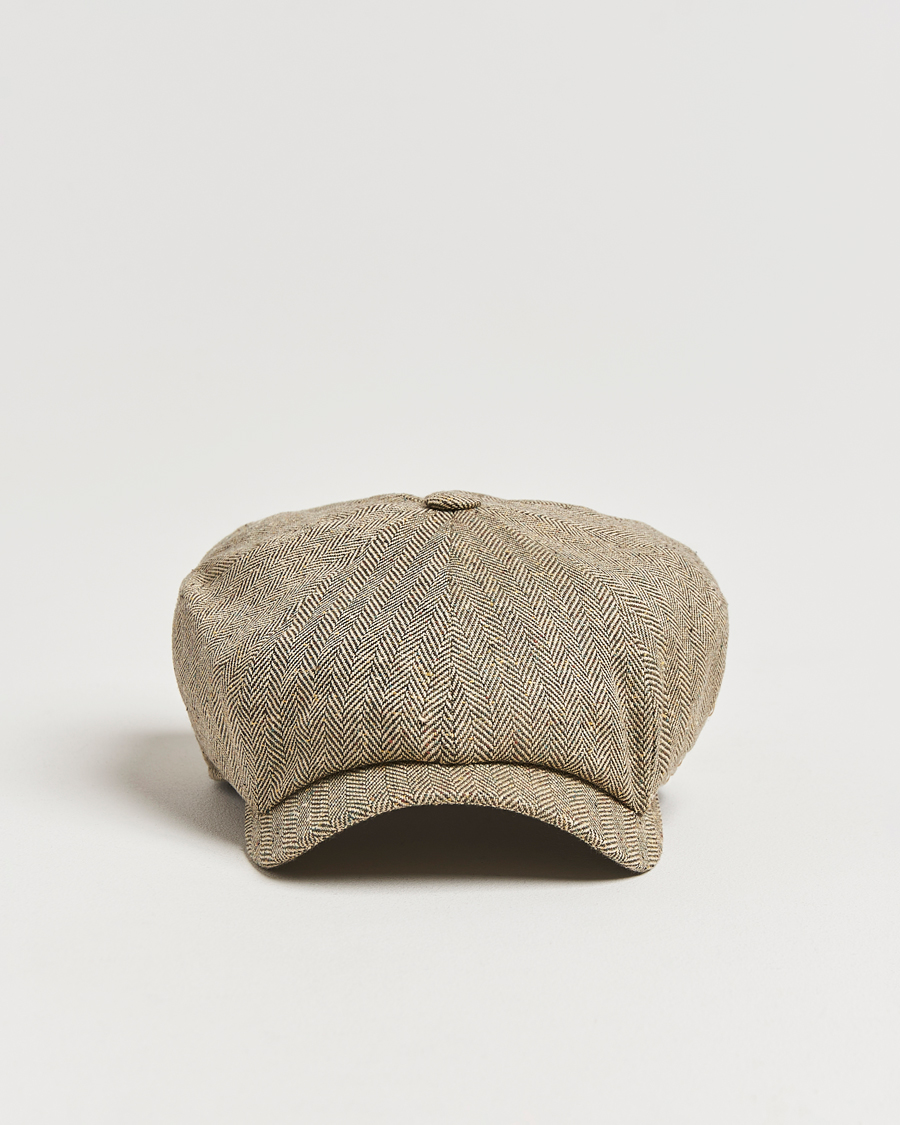 Hombres | Sombreros y gorras | Wigéns | Newsboy Retro Herringbone Cap Dark Olive