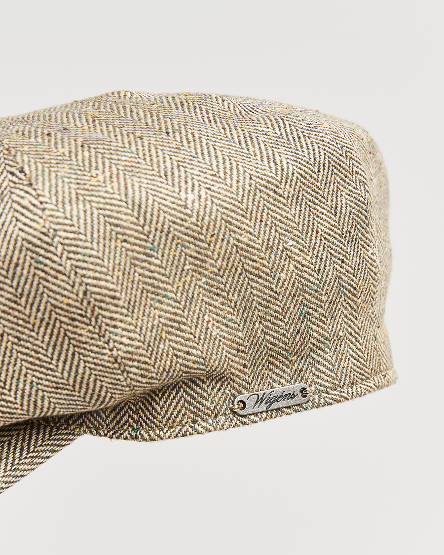Hombres | Sombreros y gorras | Wigéns | Newsboy Retro Herringbone Cap Dark Olive