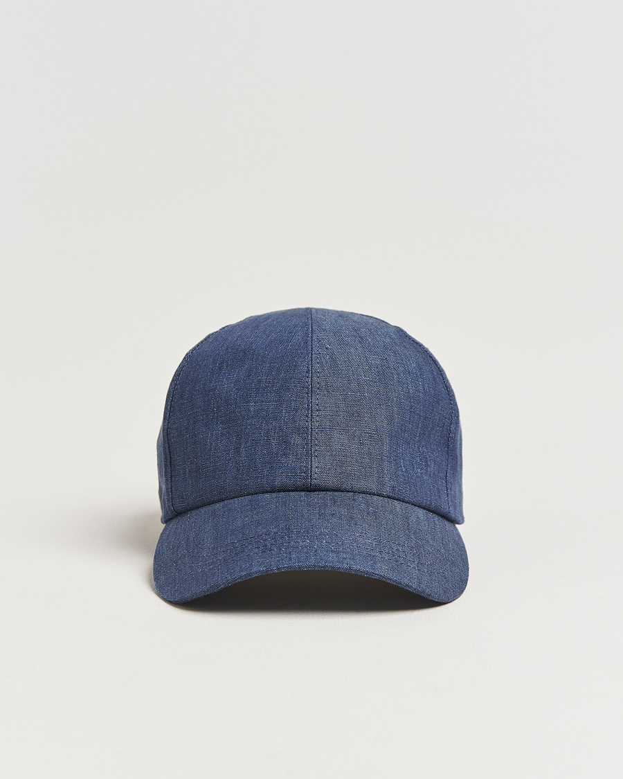 Hombres | Sombreros y gorras | Wigéns | Baseball Linen Cap Denim Blue