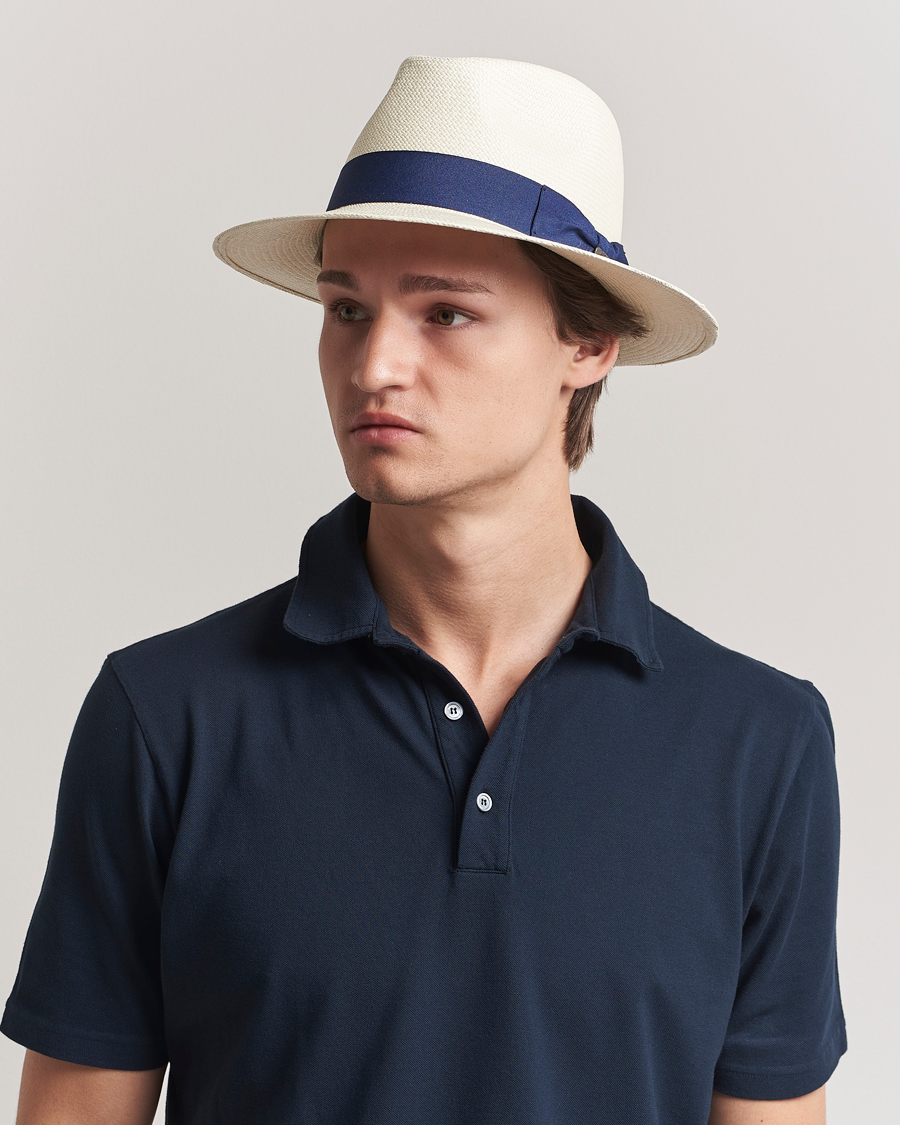 Hombres | Sombreros y gorras | Wigéns | Panama Hat White/Navy