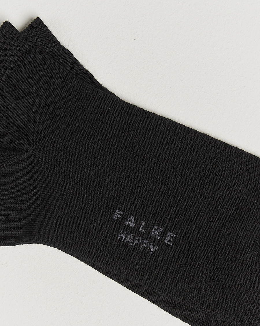 Hombres | Ropa interior y calcetines | Falke | Happy 2-Pack Cotton Sneaker Socks Black