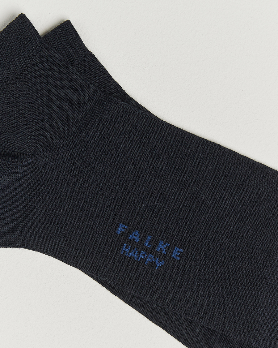 Hombres | Ropa interior y calcetines | Falke | Happy 2-Pack Cotton Sneaker Socks Dark Navy