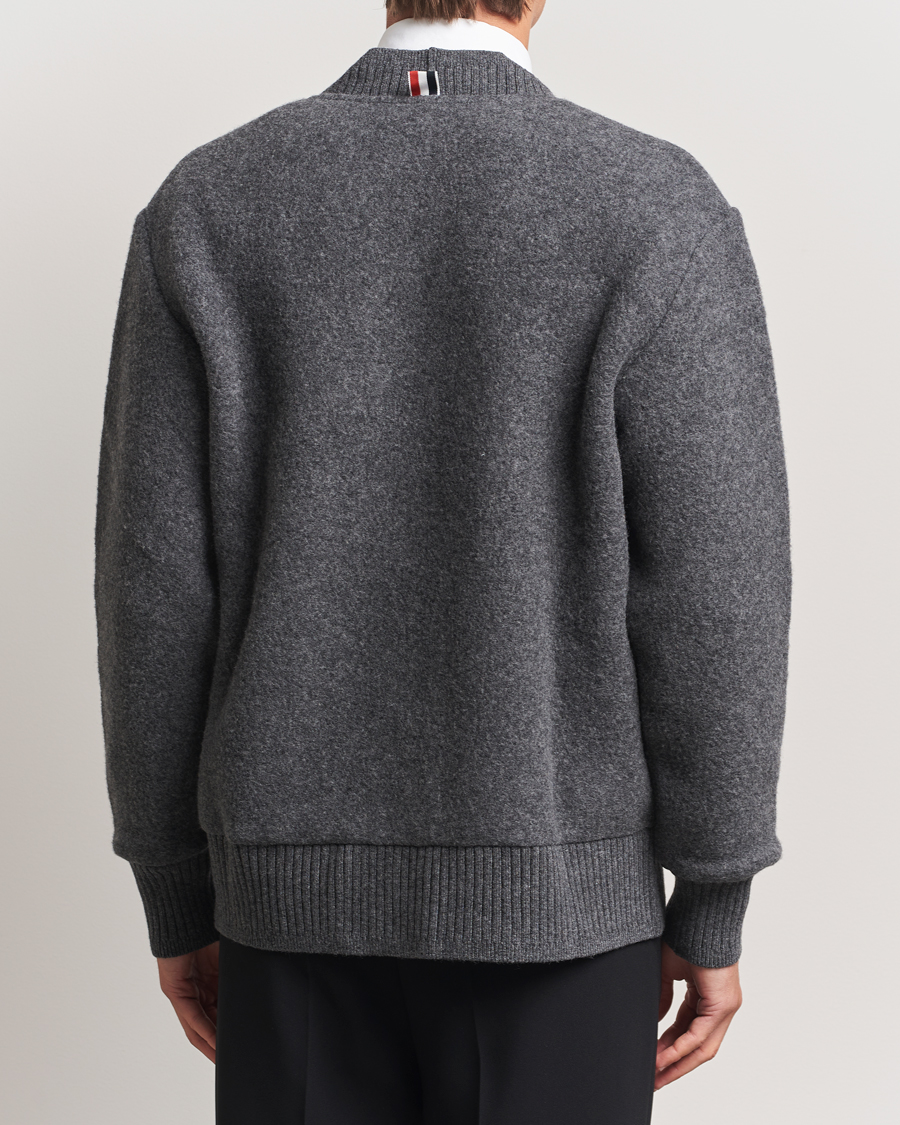 Hombres | Jerséis y prendas de punto | Thom Browne | Wool Fleece Cardigan Charcoal