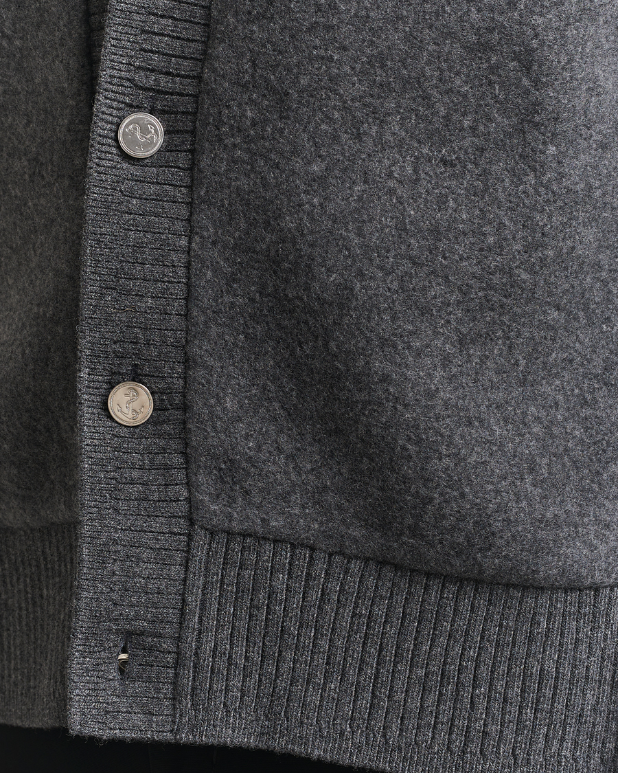 Hombres | Jerséis y prendas de punto | Thom Browne | Wool Fleece Cardigan Charcoal