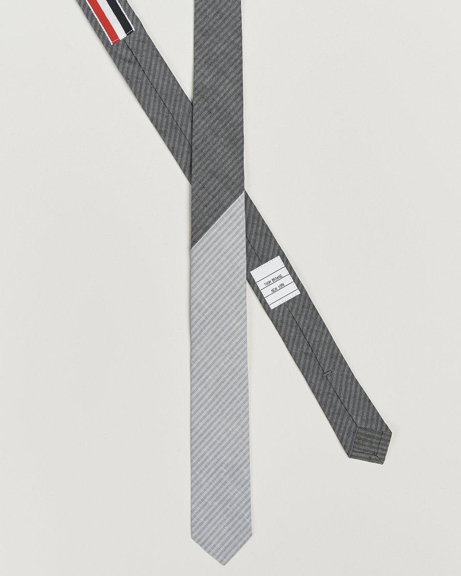 Hombres | Corbatas | Thom Browne | Uni Stripe Tie Light Grey
