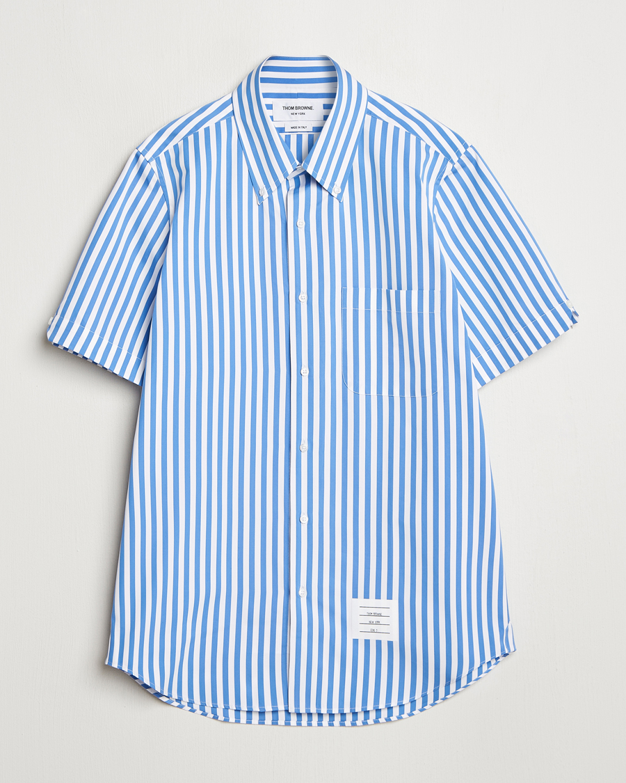 Hombres | Camisas | Thom Browne | Short Sleeve Button Down Shirt Medium Blue