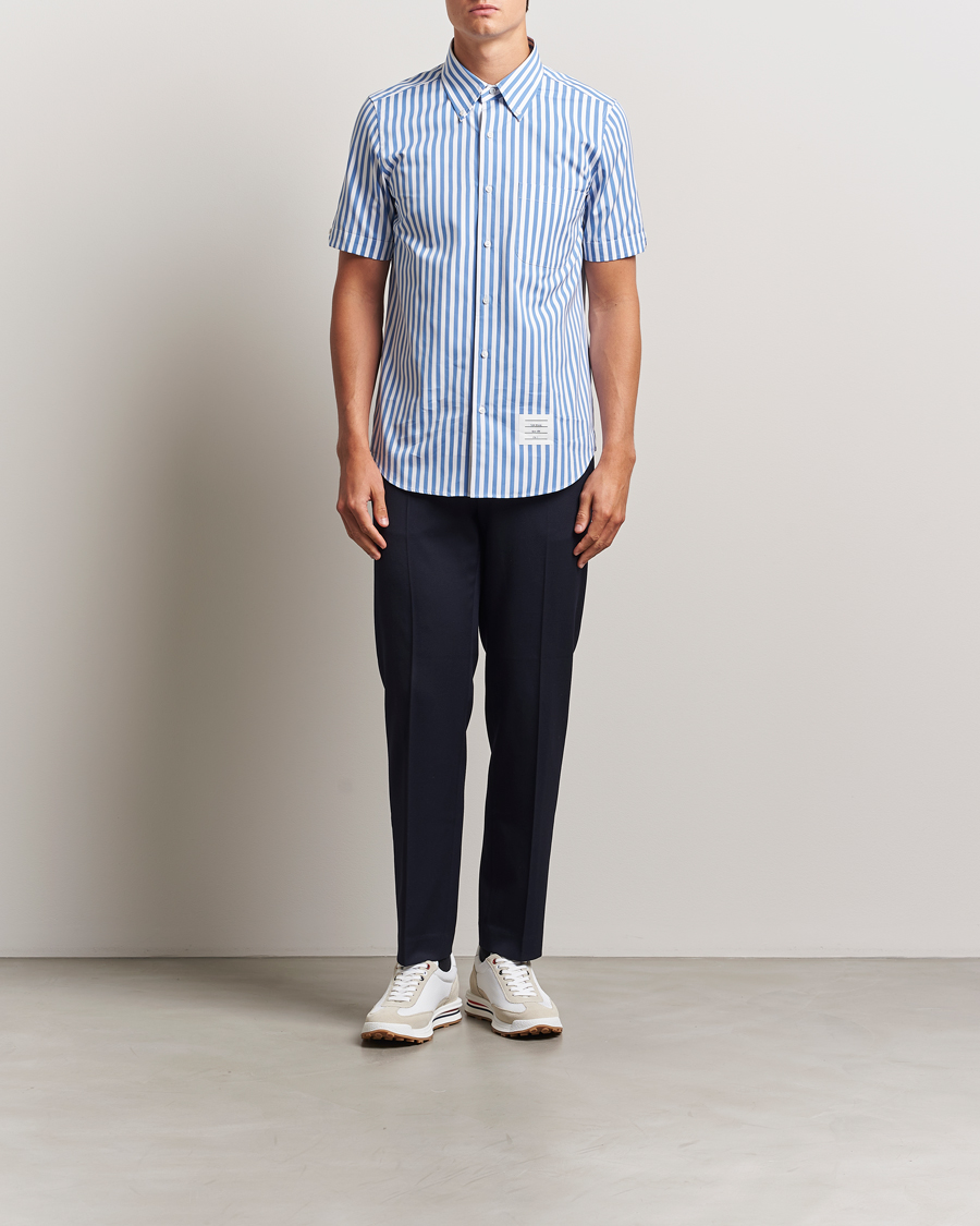 Hombres | Camisas | Thom Browne | Short Sleeve Button Down Shirt Medium Blue