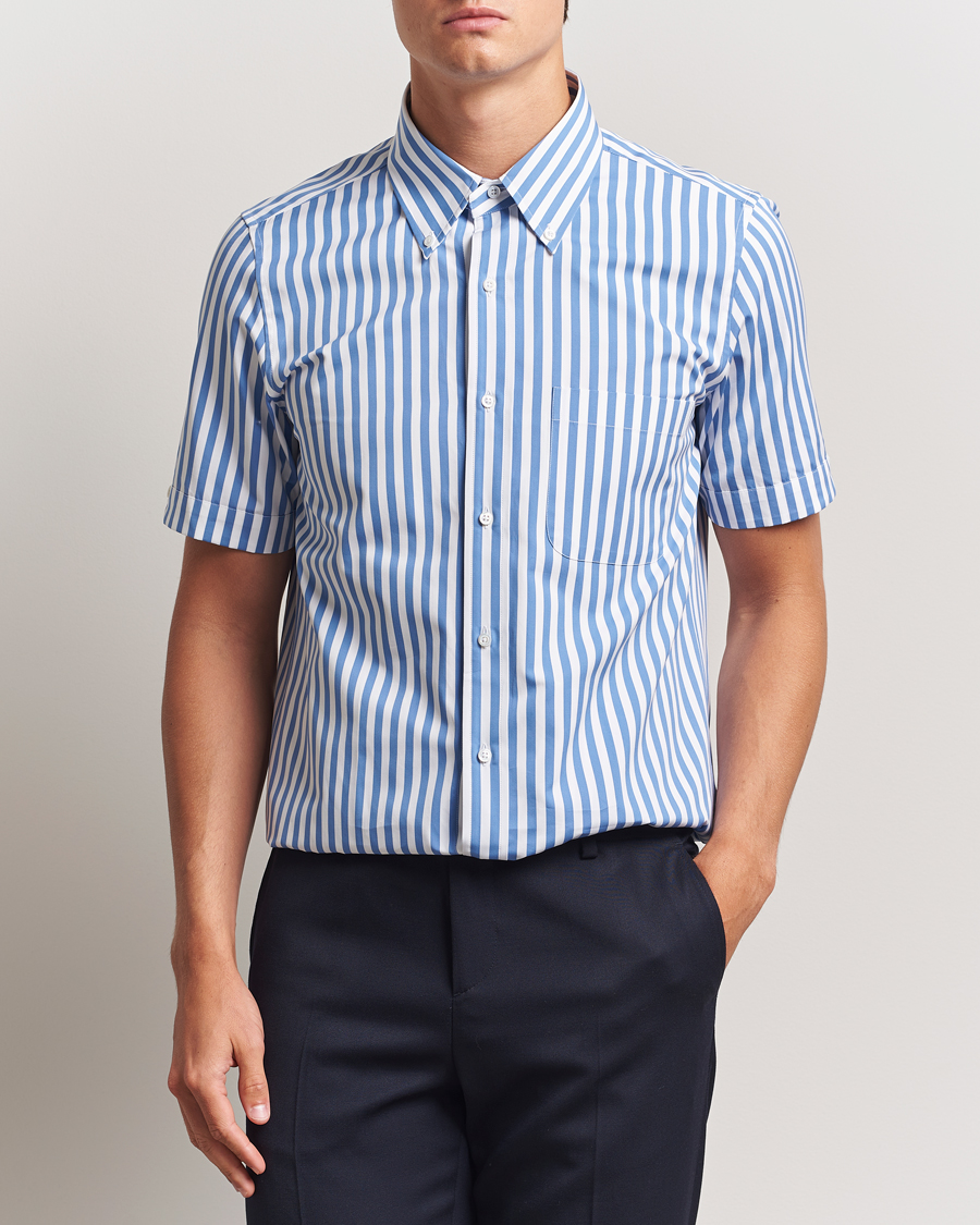 Hombres | Camisas | Thom Browne | Short Sleeve Button Down Shirt Medium Blue