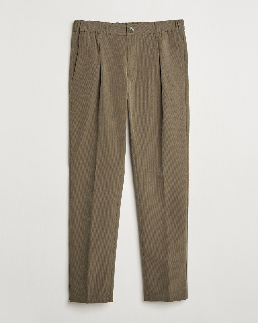 Hombres | Pantalones | Herno | Seersucker Drawstring Pants Verde Green