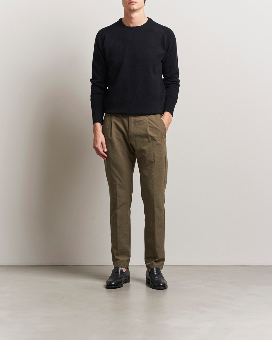 Hombres | Pantalones | Herno | Seersucker Drawstring Pants Verde Green