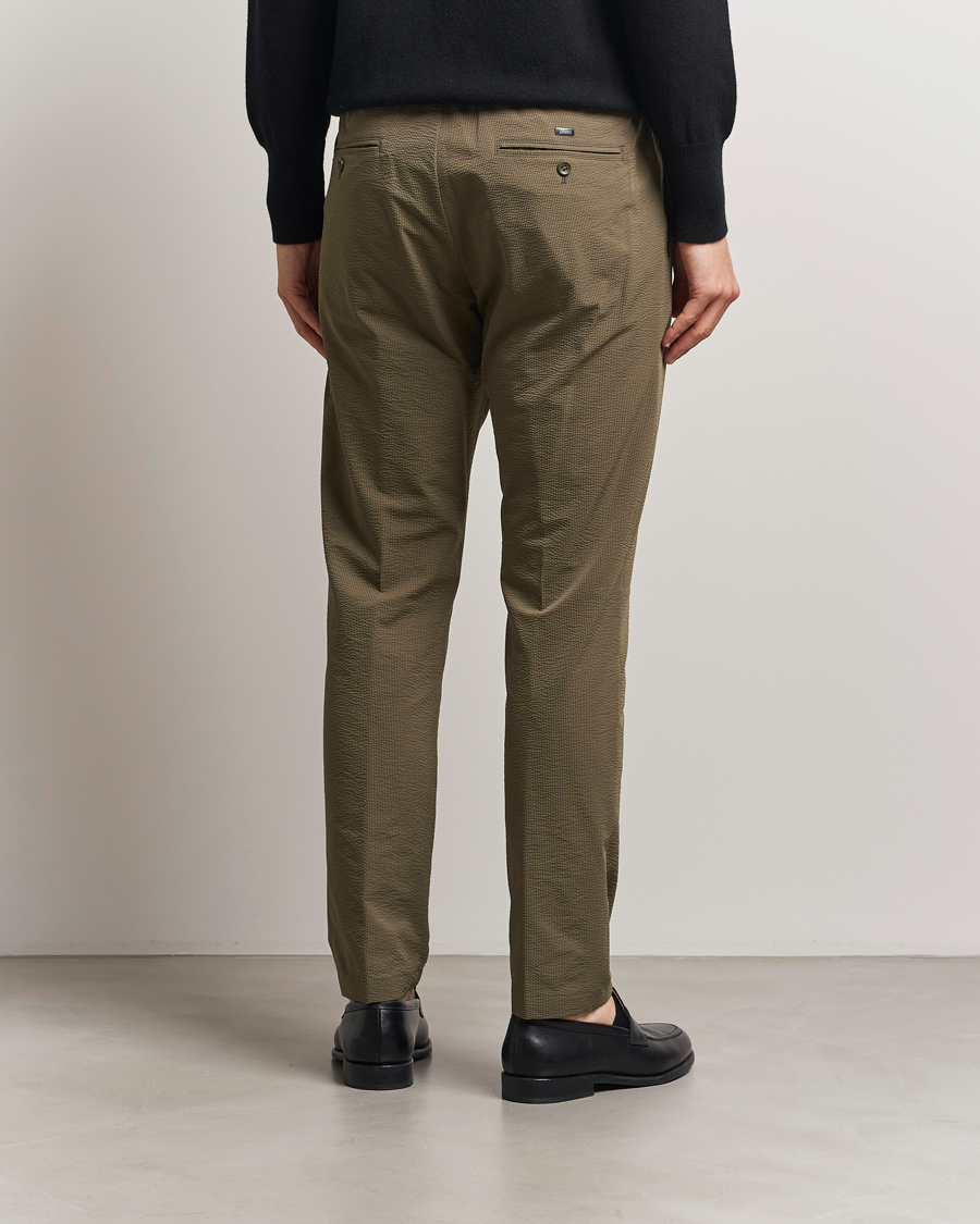 Hombres | Pantalones | Herno | Seersucker Drawstring Pants Verde Green