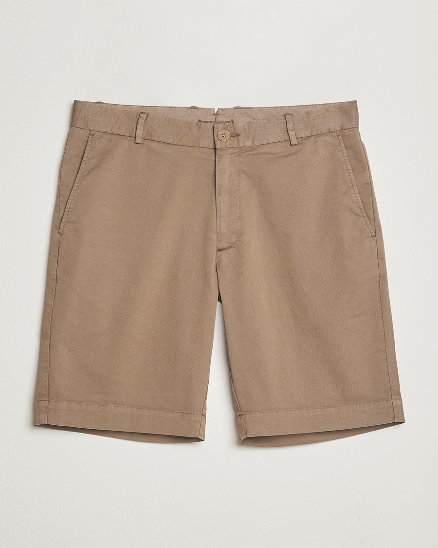 Hombres | Camisas | Sunspel | Cotton Chino Shorts Dark Stone