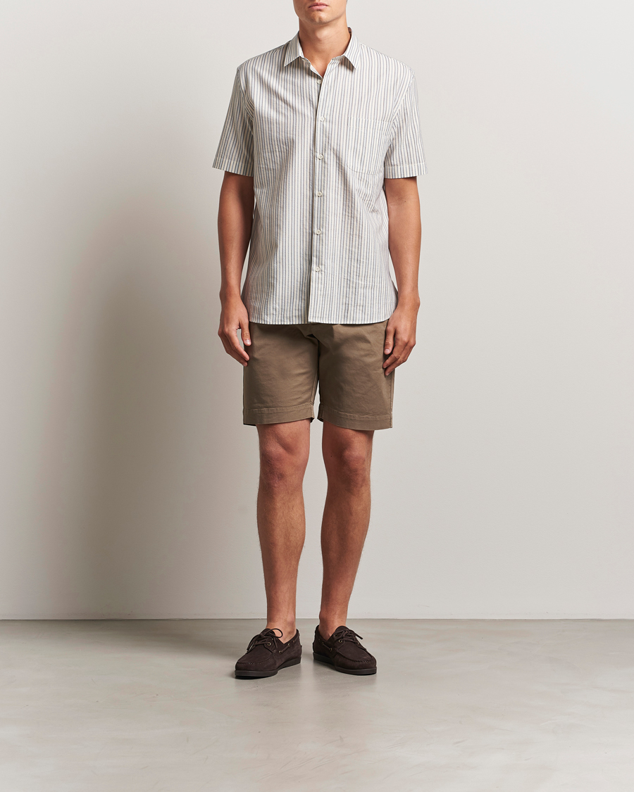 Hombres | Camisas | Sunspel | Cotton Chino Shorts Dark Stone