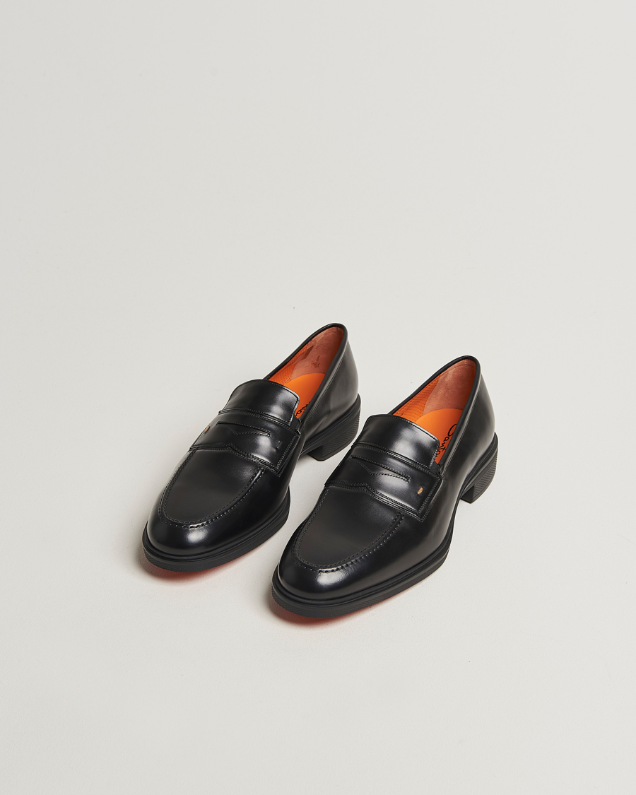 Hombres | Mocasines | Santoni | Easy Penny Loafer Black Calf