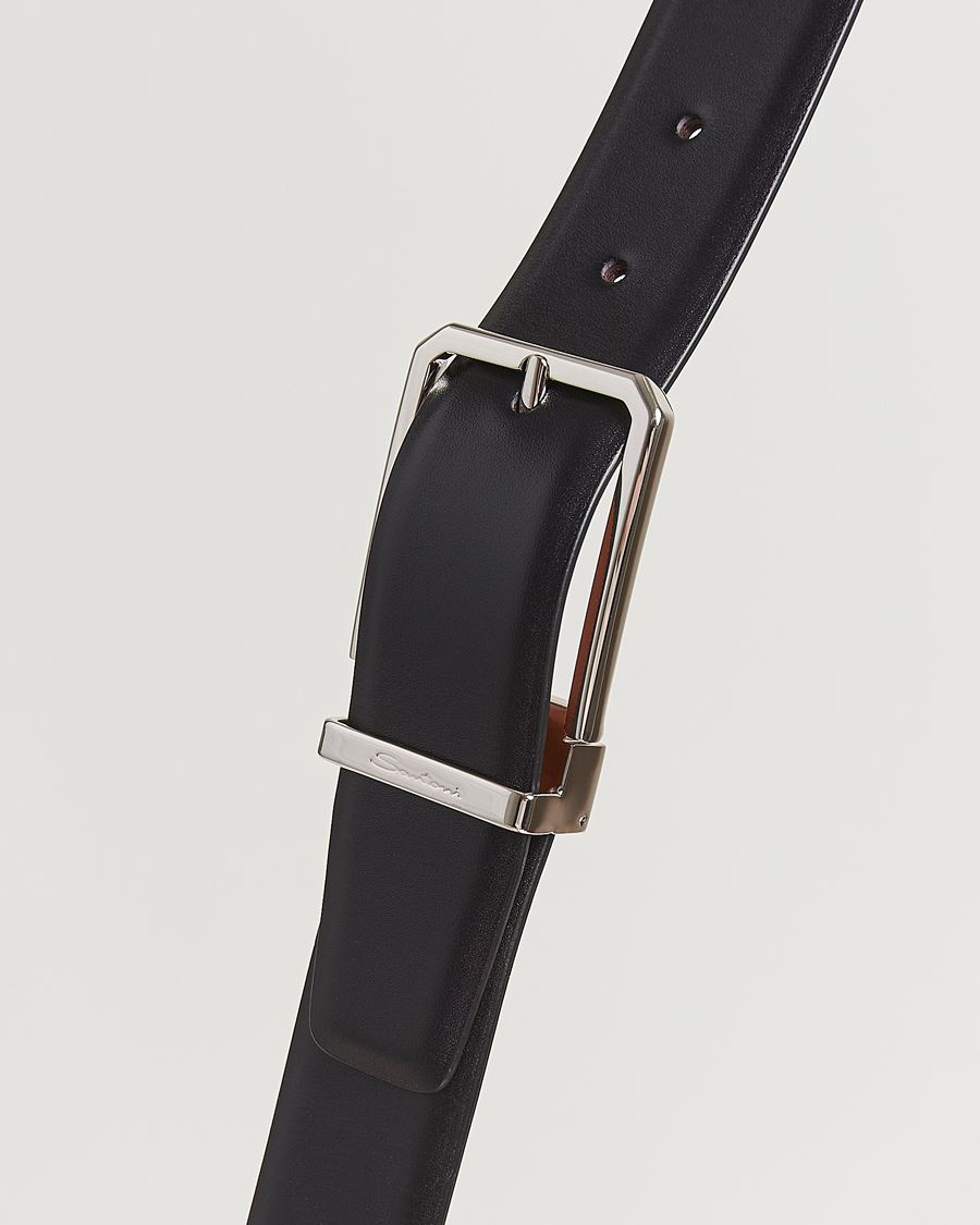 Hombres | Cinturones | Santoni | Classic Leather Belt Black Calf