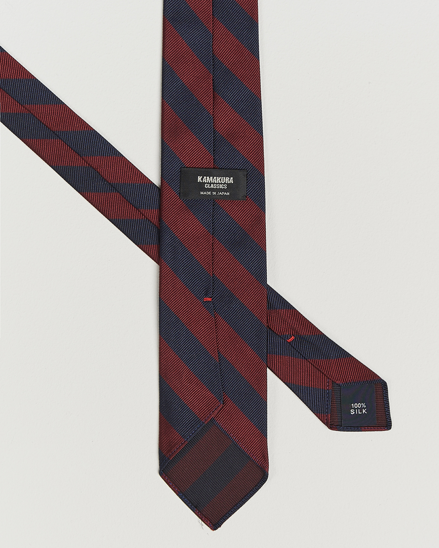 Hombres | Corbatas | Kamakura Shirts | Kamakura ShirtsVintage Ivy Regimental Stripe Silk TieNavy/Burgundy