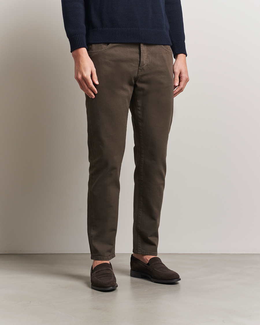 Hombres | Pantalones | Incotex | 5-Pocket Cotton Stretch Pants Dark Brown
