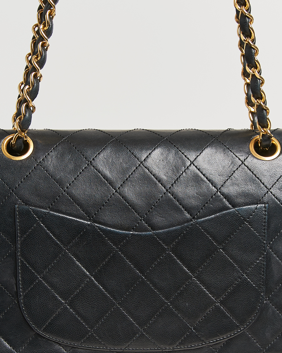 Hombres | Chanel Pre-Owned Classic Double Flap Small Lambskin Black | Chanel Pre-Owned | Classic Double Flap Small Lambskin Black