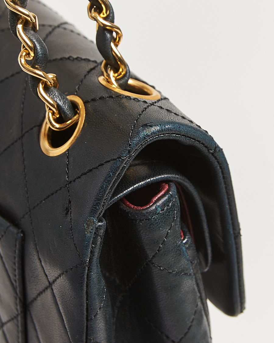 Hombres | Chanel Pre-Owned Classic Double Flap Small Lambskin Black | Chanel Pre-Owned | Classic Double Flap Small Lambskin Black