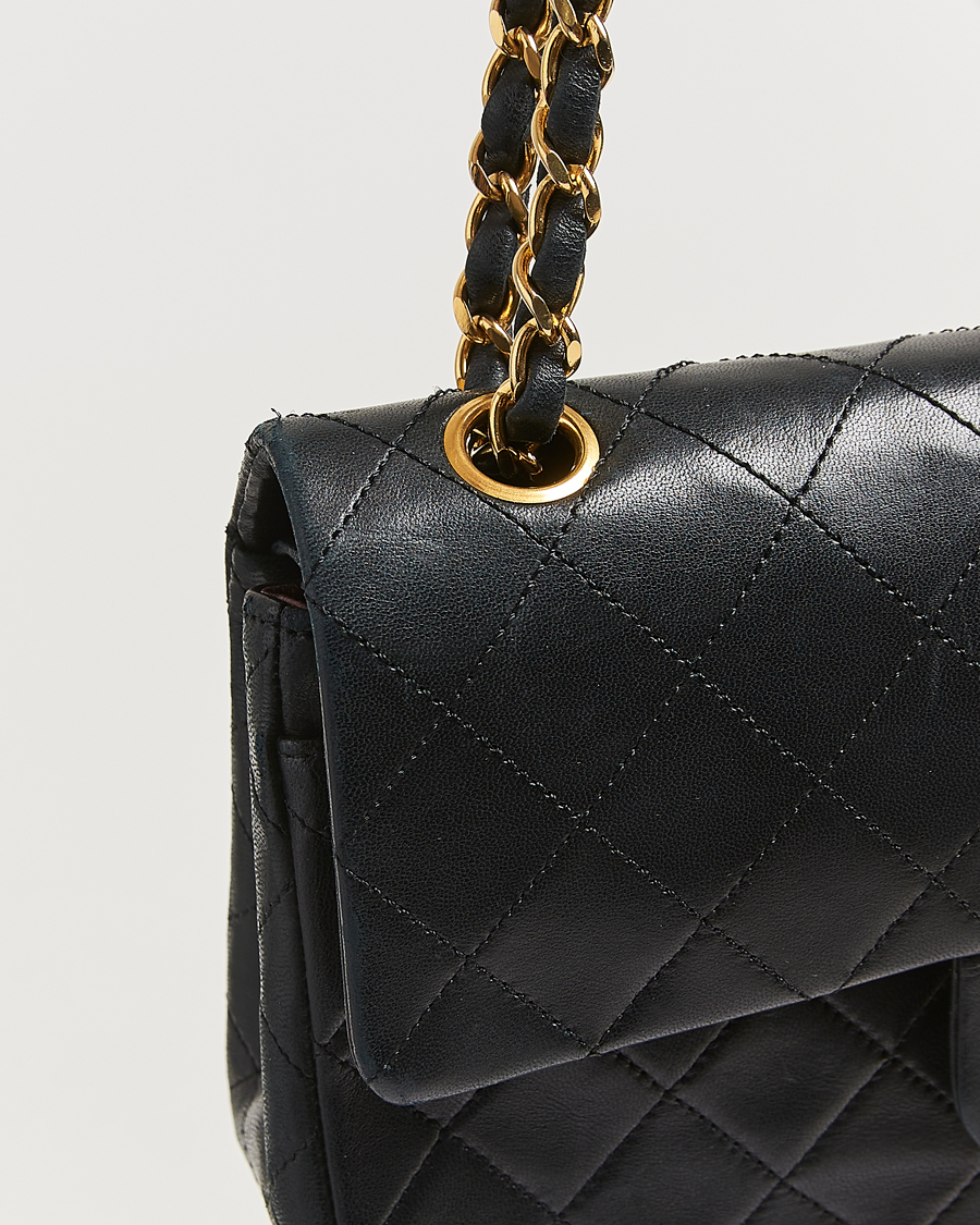 Hombres | Chanel Pre-Owned Classic Double Flap Small Lambskin Black | Chanel Pre-Owned | Classic Double Flap Small Lambskin Black