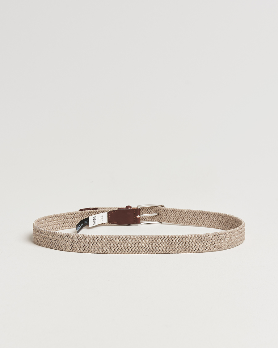 Hombres | Cinturones | BOSS BLACK | Clorio Elastic Woven Belt Light Beige