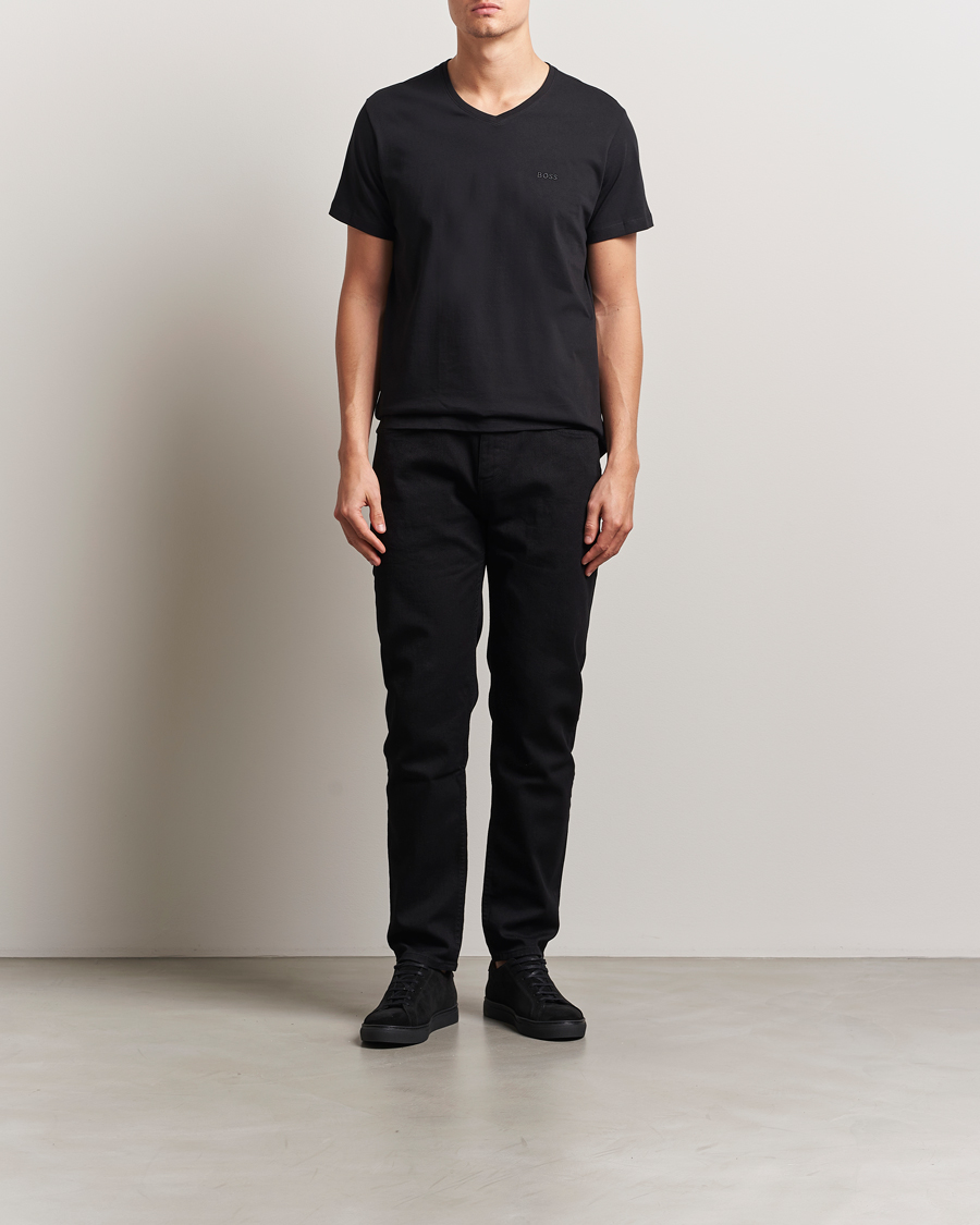 Hombres | Camisetas | BOSS BLACK | 2-Pack Relaxed Fit V-Neck T-Shirt Black