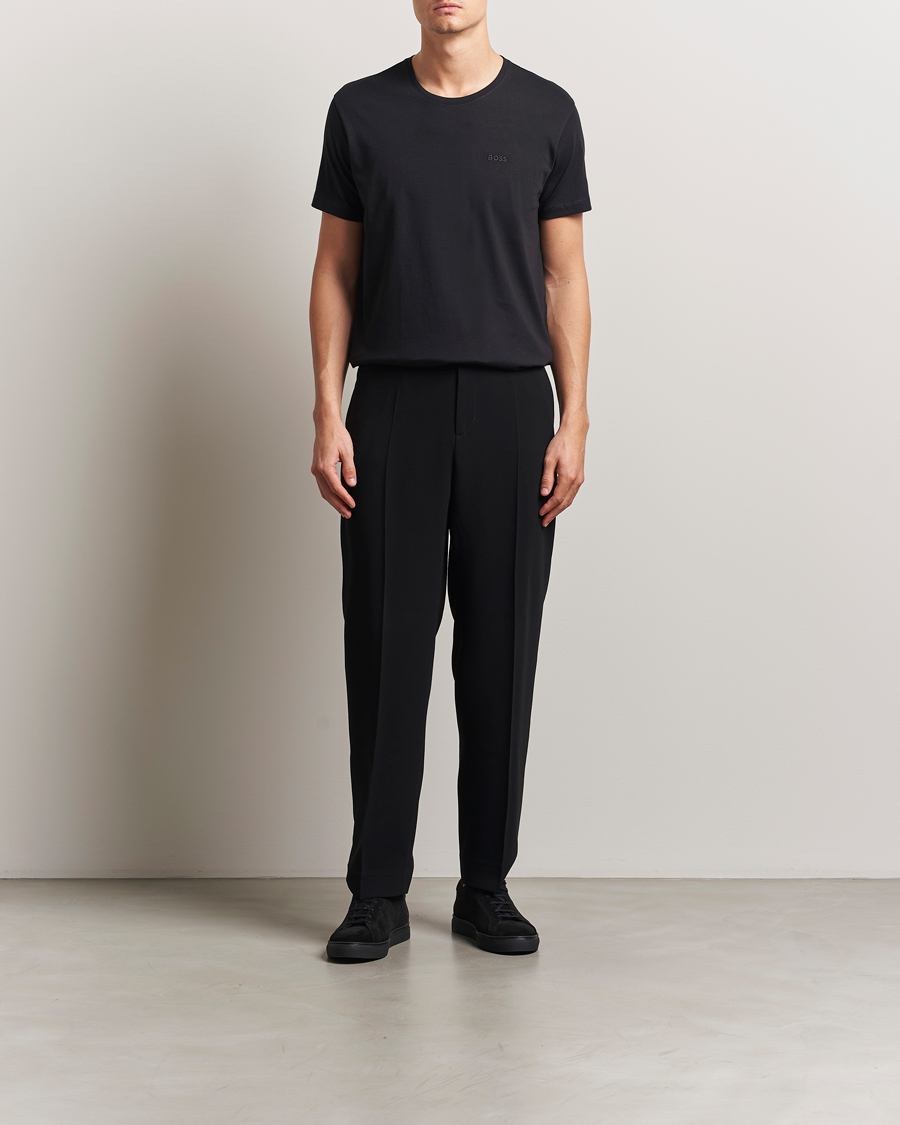 Hombres | Camisetas | BOSS BLACK | 2-Pack Relaxed Fit Crew Neck T-Shirt Black