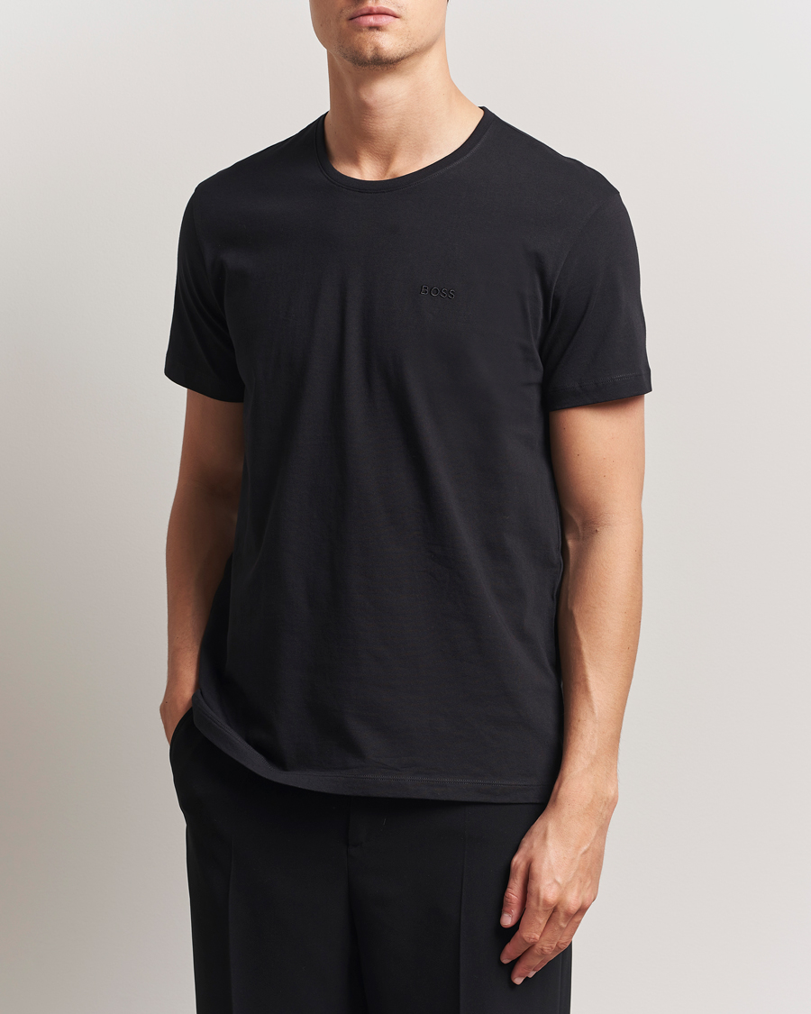 Hombres | Camisetas | BOSS BLACK | 2-Pack Relaxed Fit Crew Neck T-Shirt Black