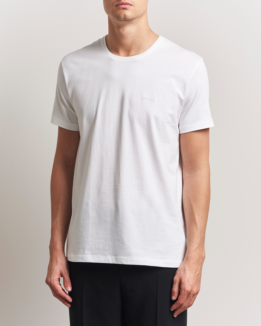 Hombres | Camisetas | BOSS BLACK | 2-Pack Relaxed Fit Crew Neck T-Shirt White