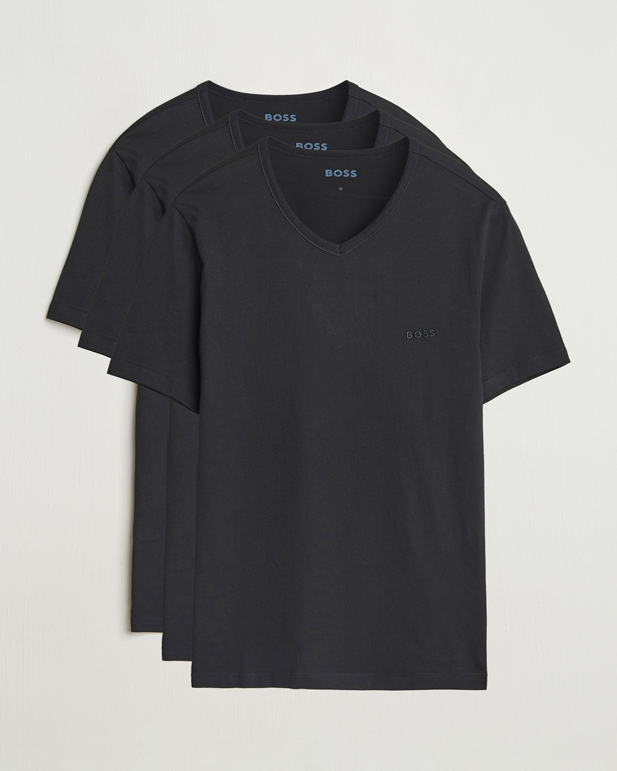 Hombres | Camisetas | BOSS BLACK | 3-Pack V-Neck T-Shirt Black