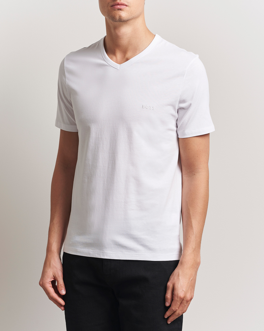 Hombres | Camisetas | BOSS BLACK | 3-Pack V-Neck T-Shirt White