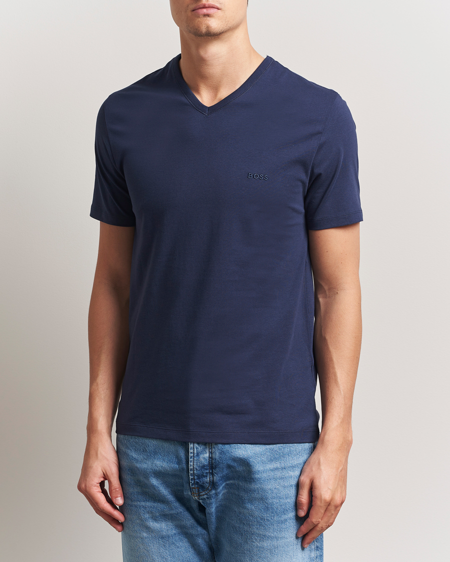 Hombres | Camisetas | BOSS BLACK | 3-Pack V-Neck T-Shirt Black/Blue/Grey
