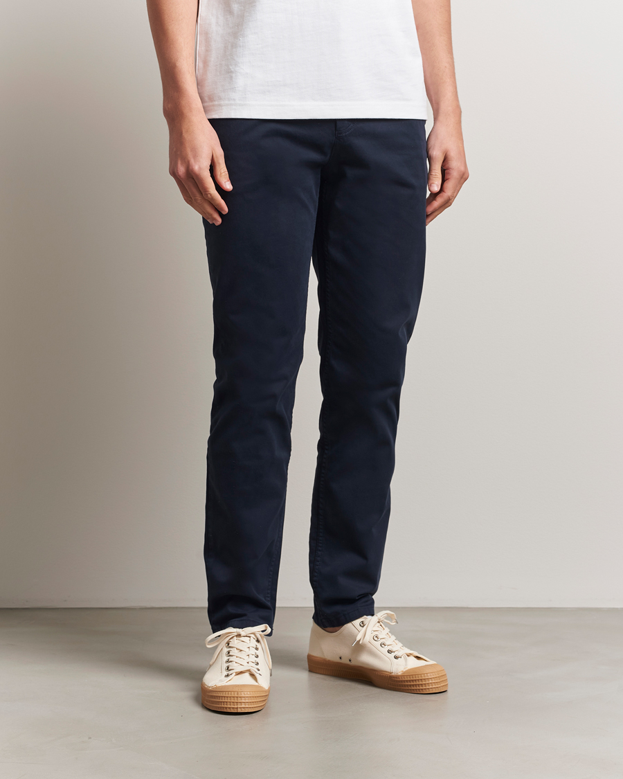 Hombres | Pantalones | BOSS ORANGE | Tapered Fit Cotton Chinos Dark Blue