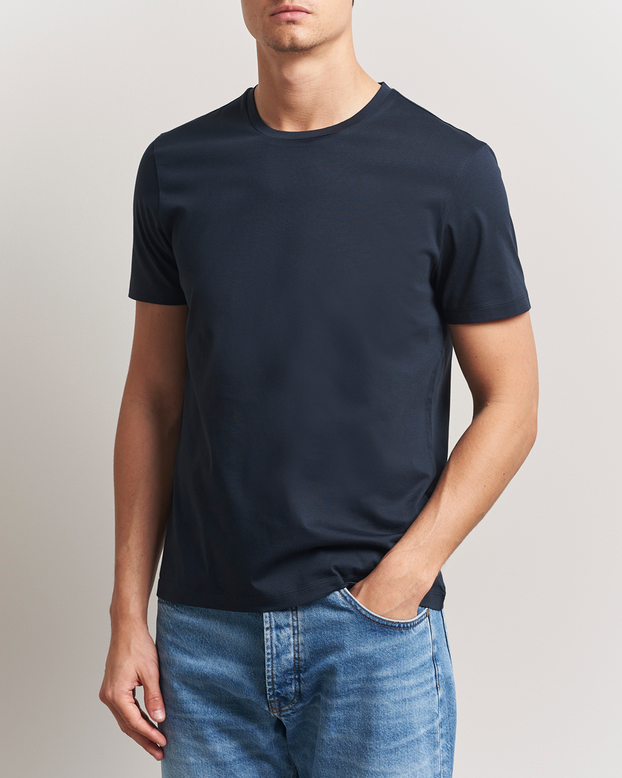 Hombres | Camisetas | BOSS BLACK | Tessler Mercerized Crew Neck T-Shirt Dark Blue