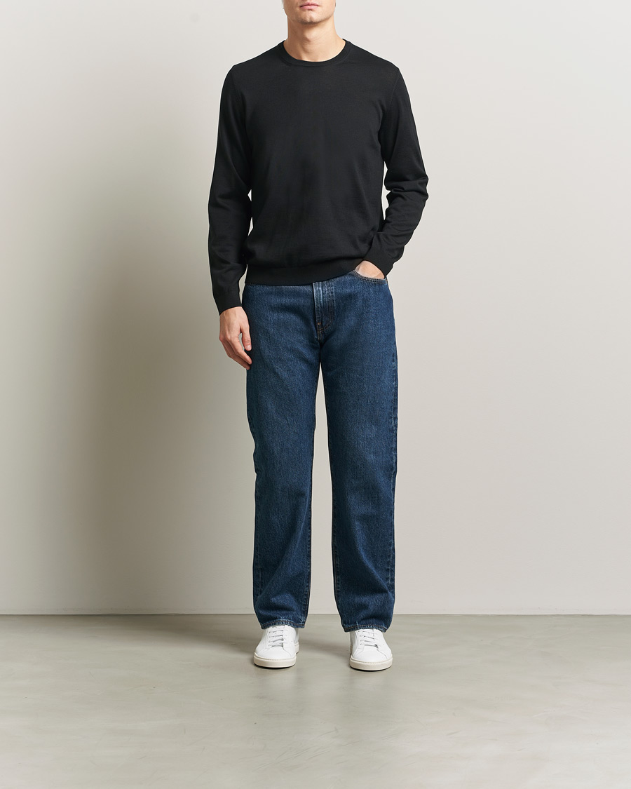 Hombres | Jerséis y prendas de punto | BOSS BLACK | Leno Wool Crew Neck Pullover Black